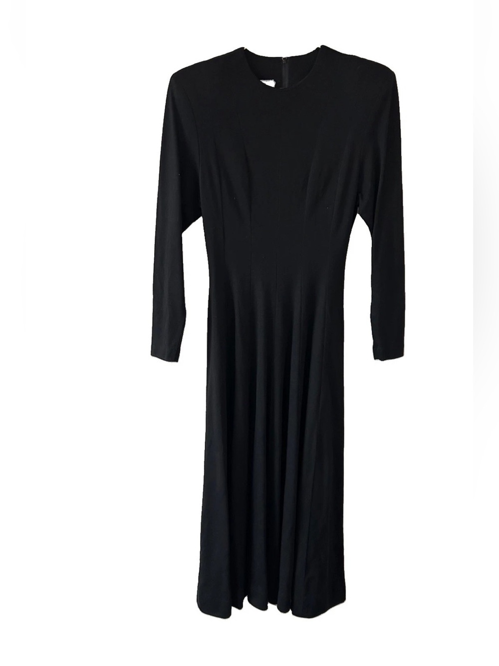 Vintage Diane von Furstenberg DVF Black Maxi Dress Made USA 80s Long Sleeve XS/S